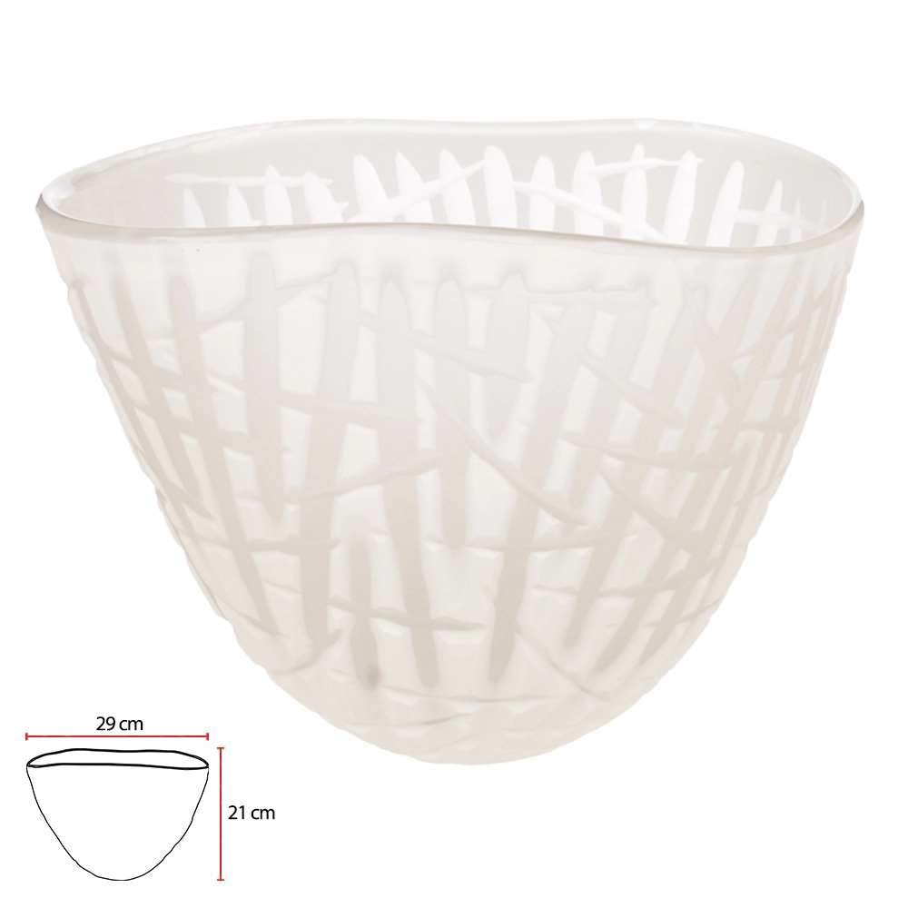 Vaso Vidro Branco 21cm 74165001 Dea
