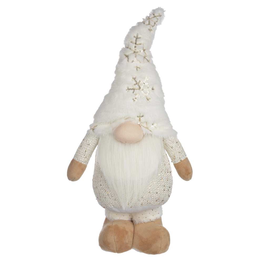 Boneco Natal Noel Pe Branco Dourado 46cm 74200001 Dea