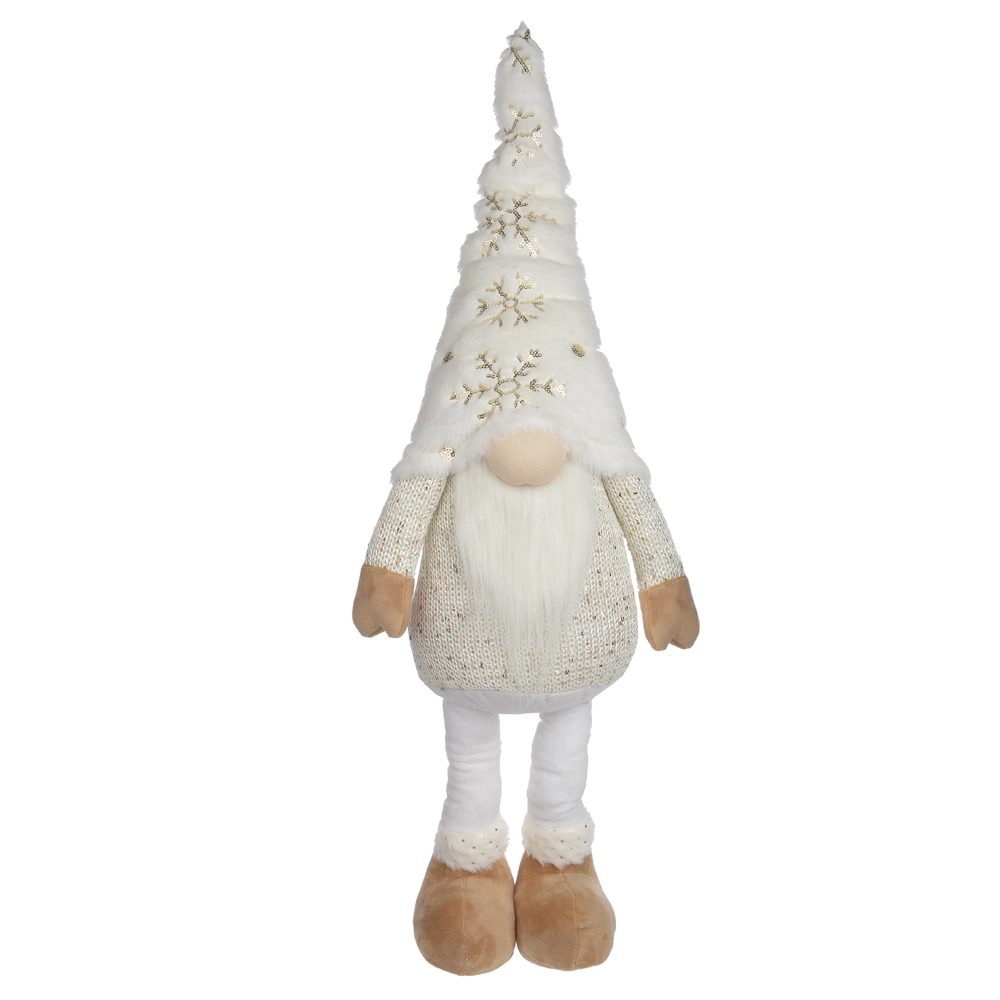 Boneco Natal Noel Pe Branco Dourado 72cm 74201001 Dea