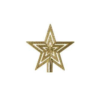 Enfeite Natal Ponteira Estrela Dourado 9,5cm Florarte