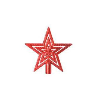 Enfeite Natal Ponteira Estrela Vermelho 9,5cm Florarte
