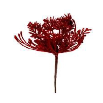 H.pick Grass C/glitter Vermelho 16cm