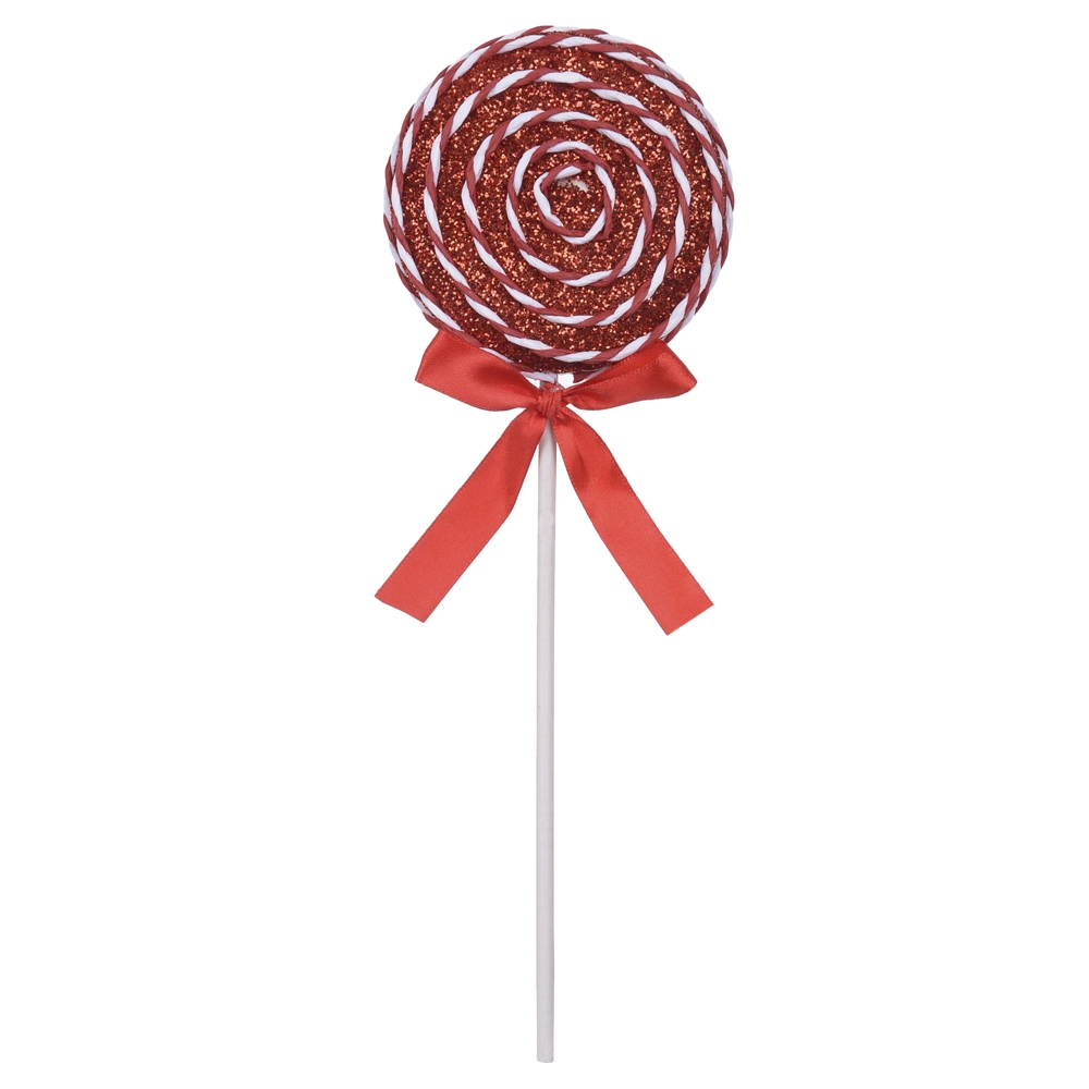 Enfeite Natal Pirulito Vermelho Branco 25x9cm 74973001 Dea