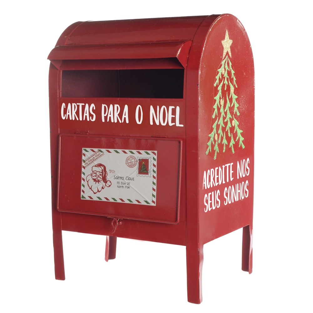 Caixa Correios Metal Natal Vermelho 33x20.5x18cm 75116001 Dea