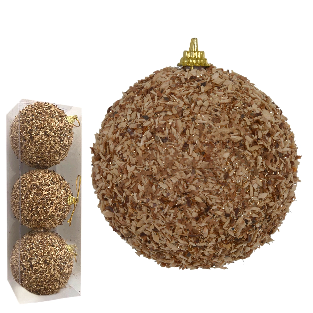Bola Natal 3un Pvc Marrom 8cm 75127001 Dea