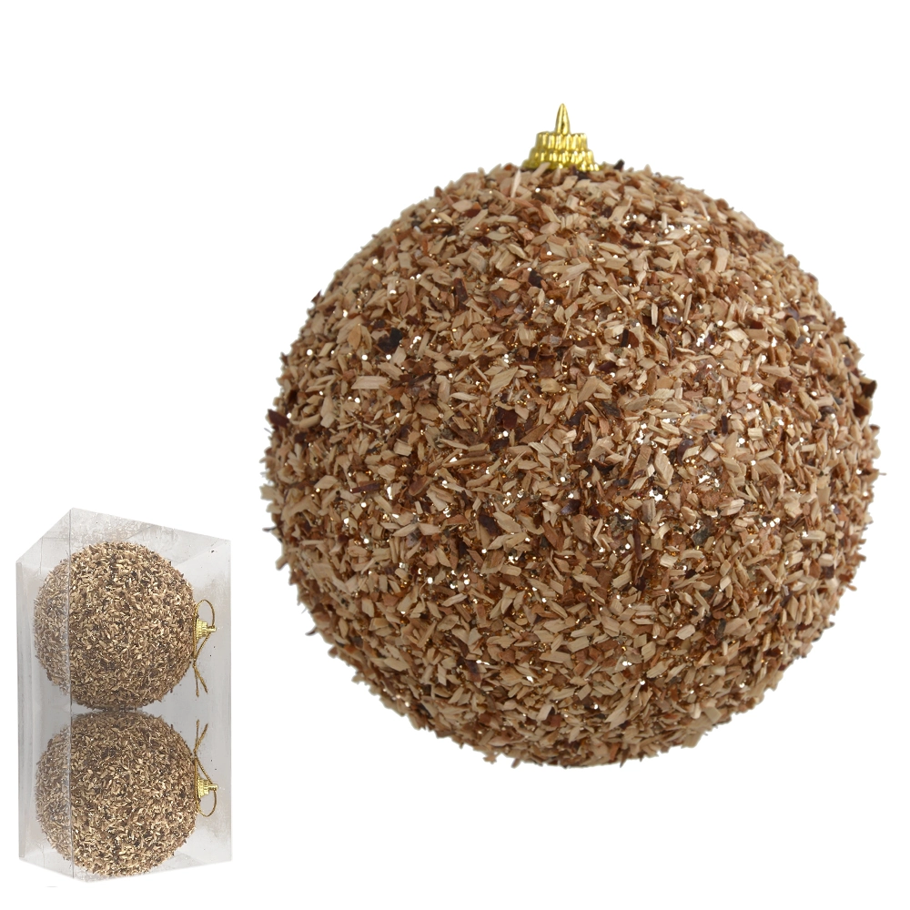 Bola Natal 2un Pvc Marrom 10cm 75130001 Dea