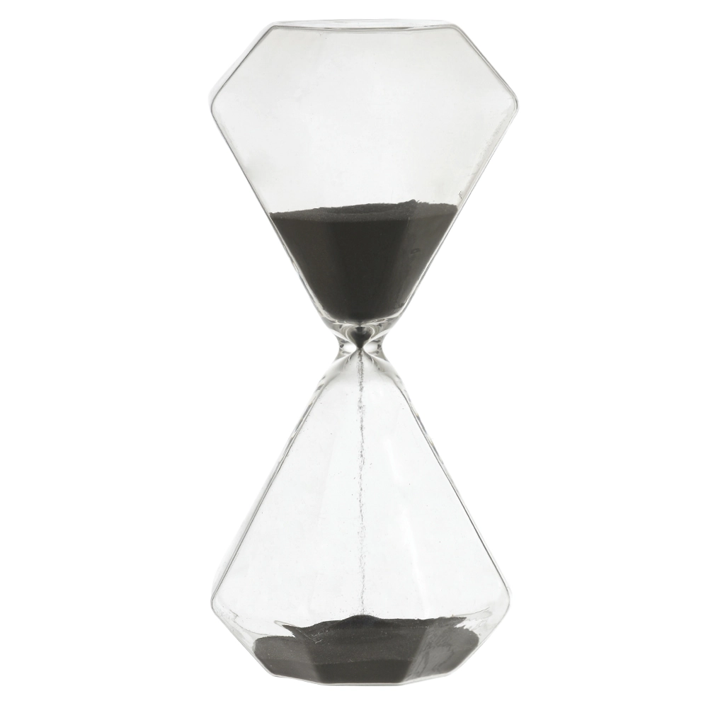 Ampulheta Vidro 15 Minutos Preto 17cm 75174001 Dea