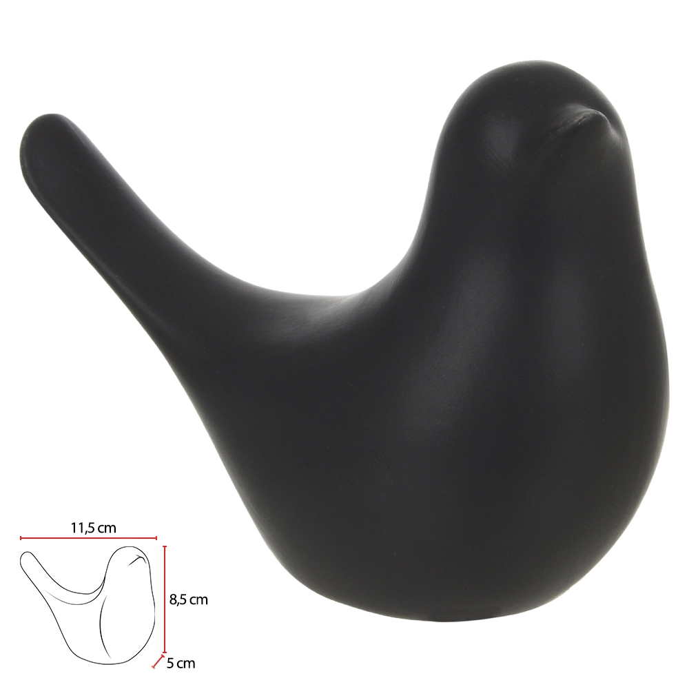 Escultura Ceramica Passaro Preto 8.5x11.5x5cm 75231002 Dea