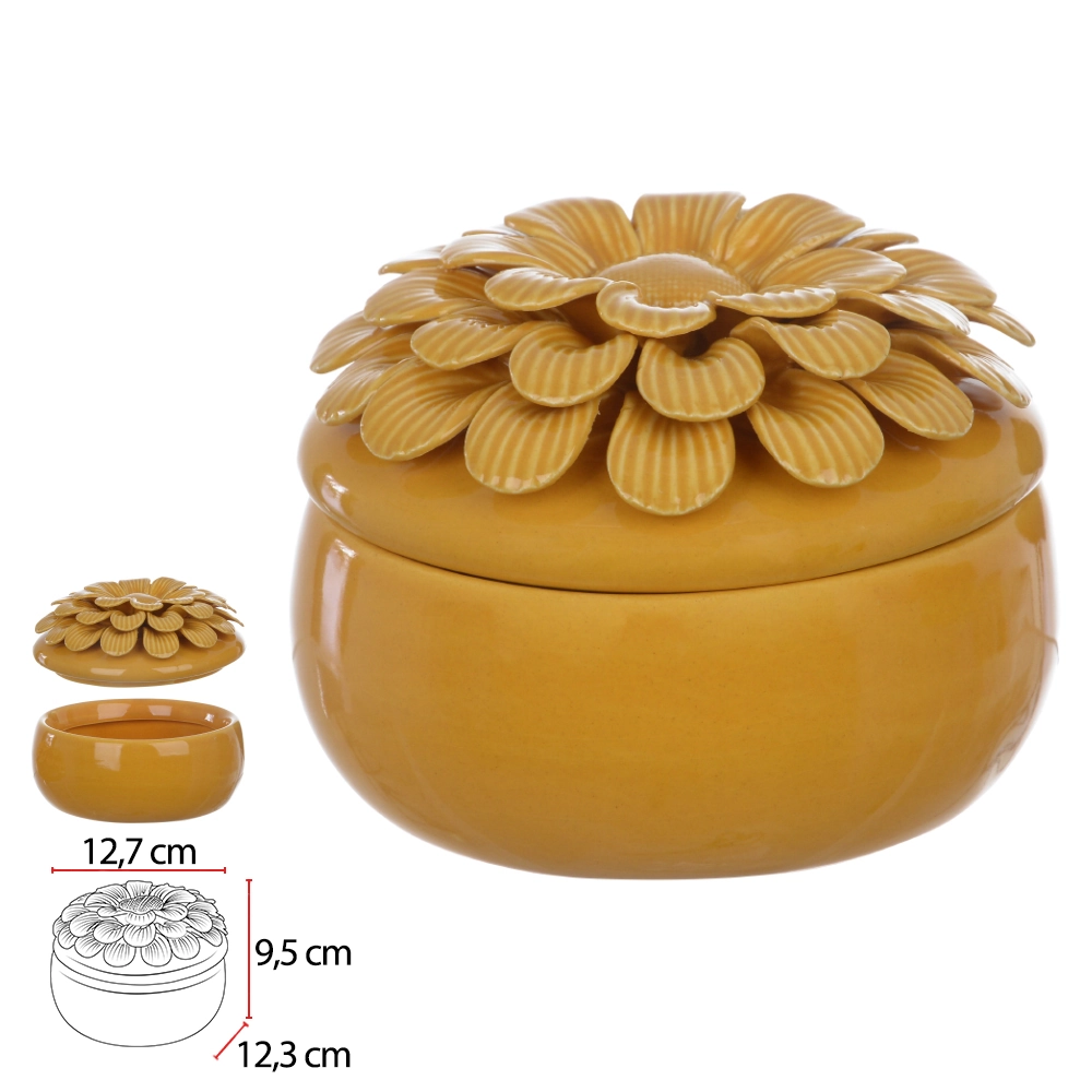 Caixa Ceramica Mostarda 9.5x12.7x12.3cm 75237001 Dea