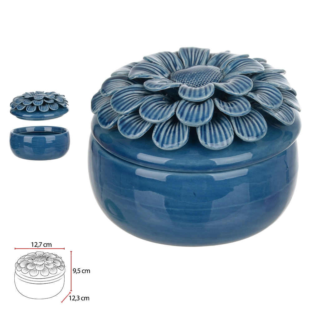Caixa Ceramica Azul 9.5x12.7x12.3cm 75237002 Dea