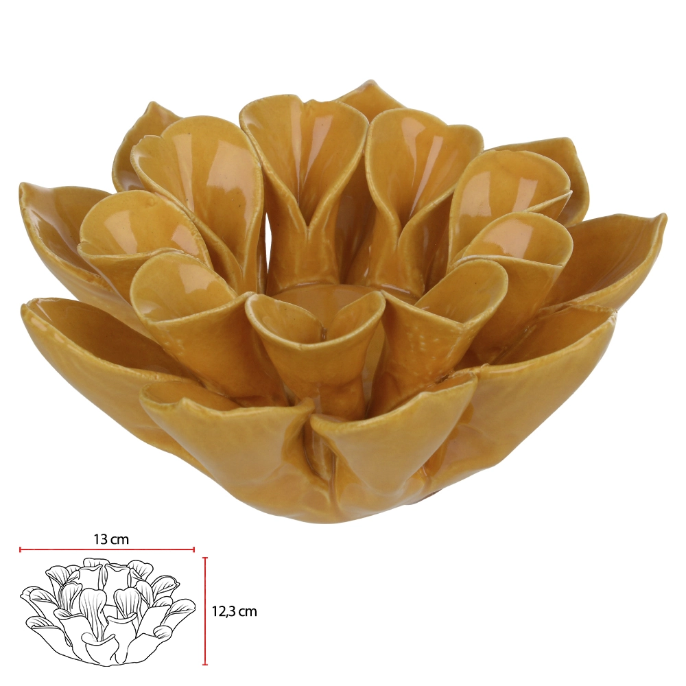 Flor Ceramica Mostarda 12.3x13x6.4cm 75238002 Dea