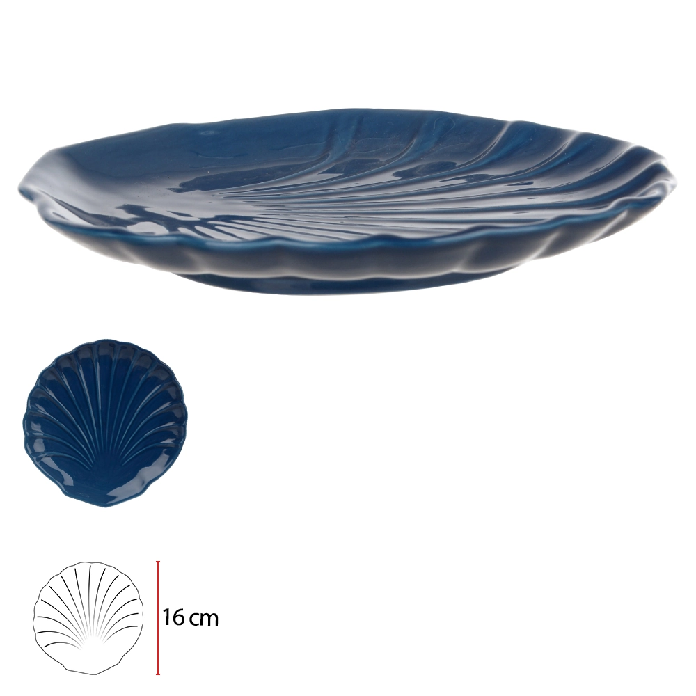 Centro Mesa Ceramica 16cm Concha Azul Escuro 75243002 Dea