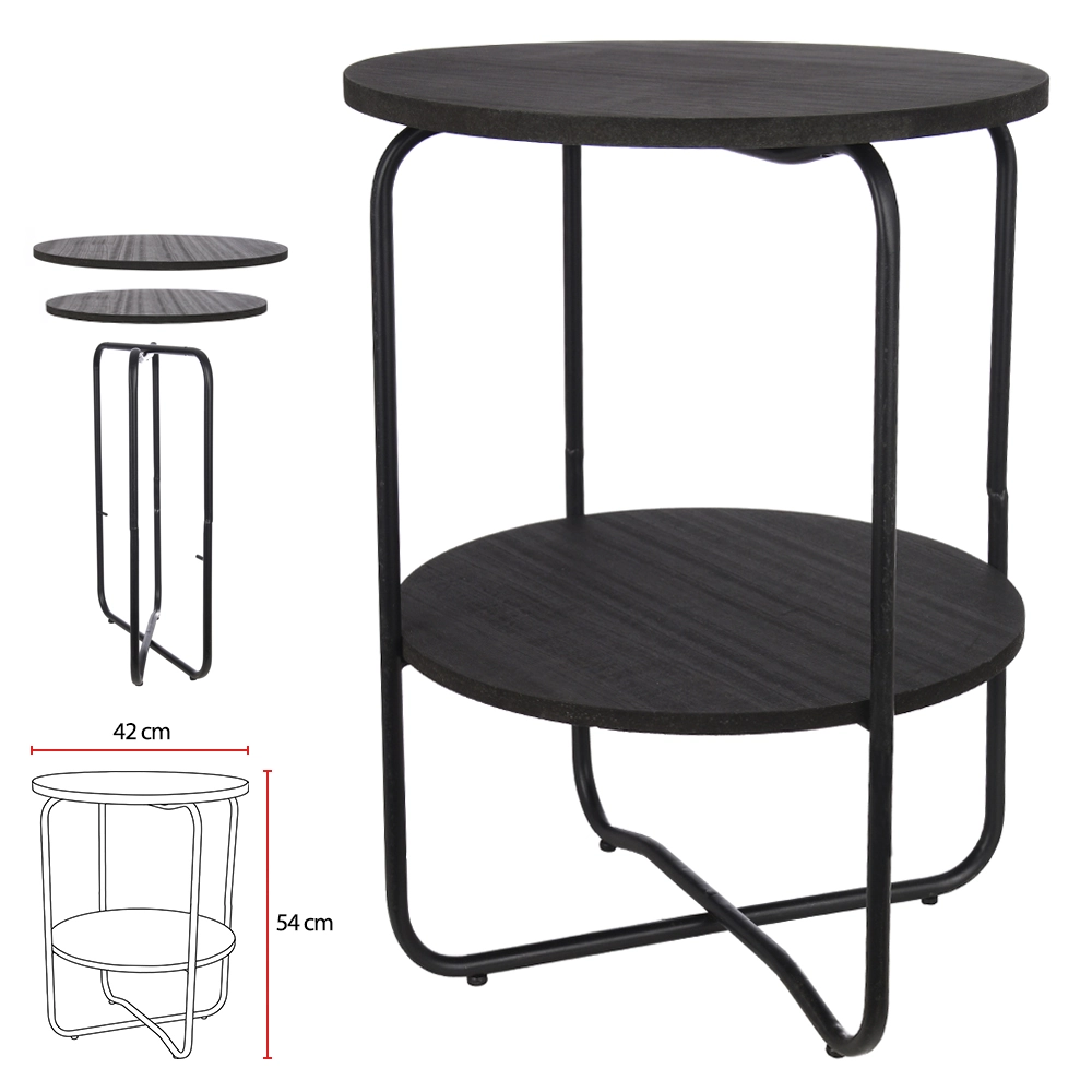 Mesa Lateral Prateleira Metal Preto 54x42m 75360001 Dea