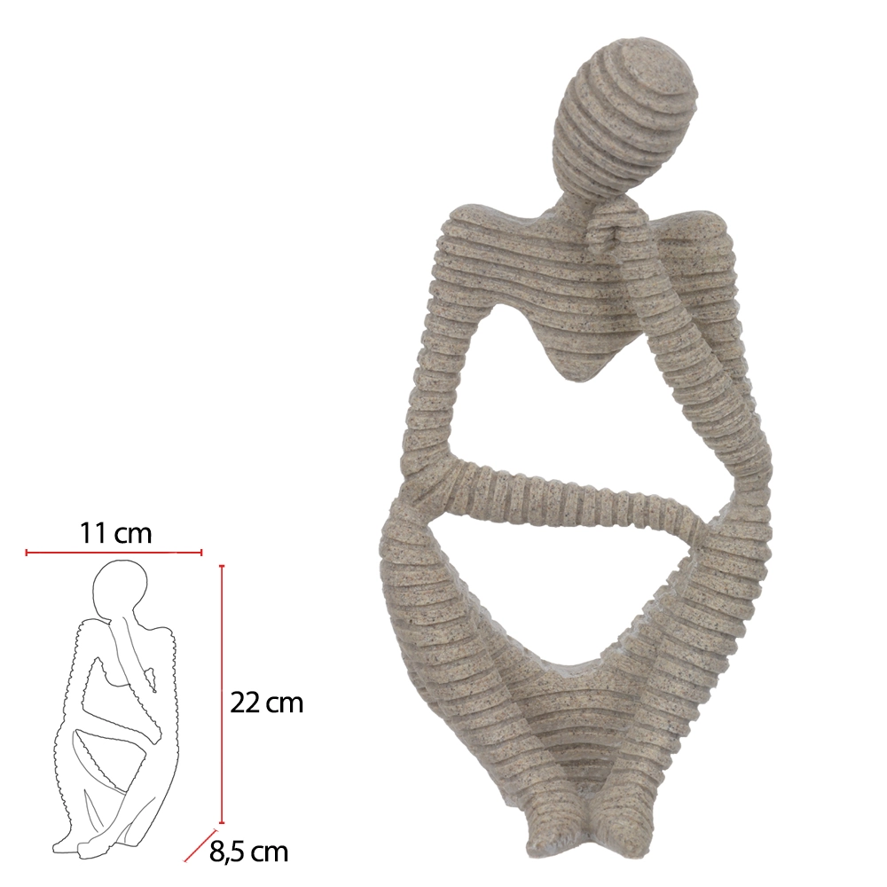 Escultura Resina Homem Bege 11x8.5x22cm 75430001 Dea