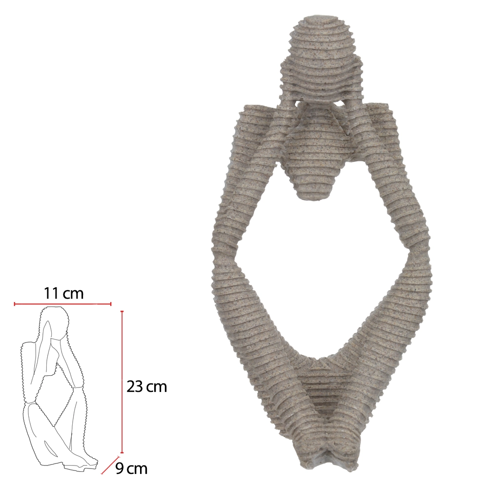 Escultura Poliresina Homem Bege 11x9x23cm 75431001 Dea