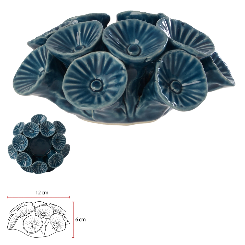 Porta Vela Ceramica Azul 12cm 75542002 Dea