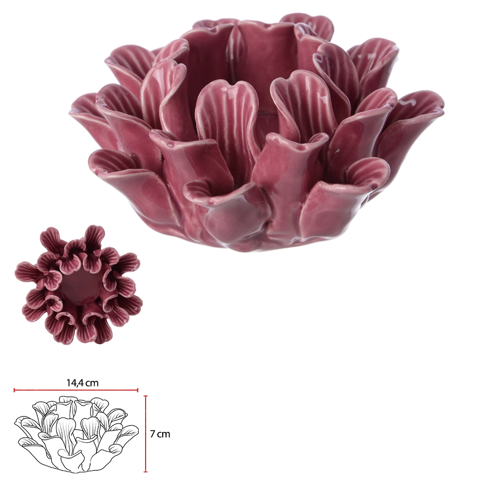 Porta Vela Ceramica Rosa 7cm 14.4d 75544002 Dea