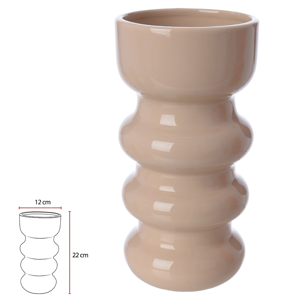 Vaso Ceramica Bege 22cm 12d 75548001 Dea