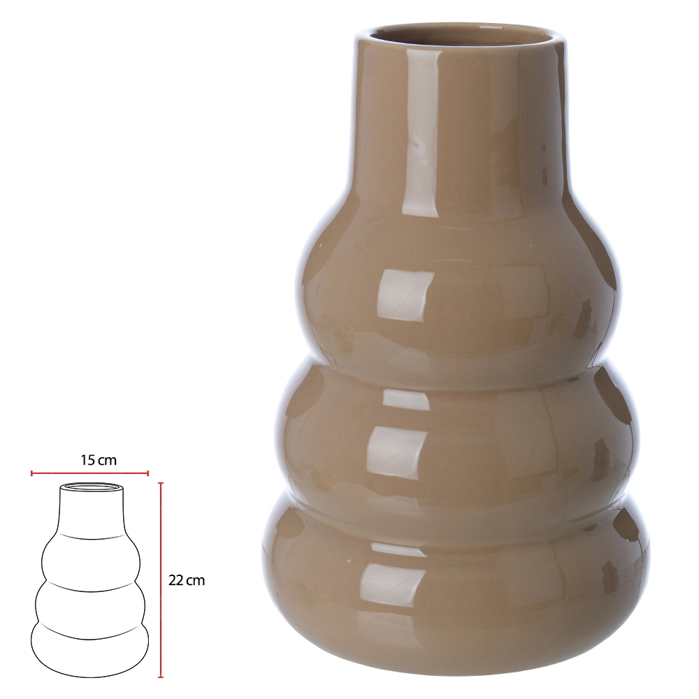 Vaso Ceramica Bege 22cm 15d 75549001 Dea