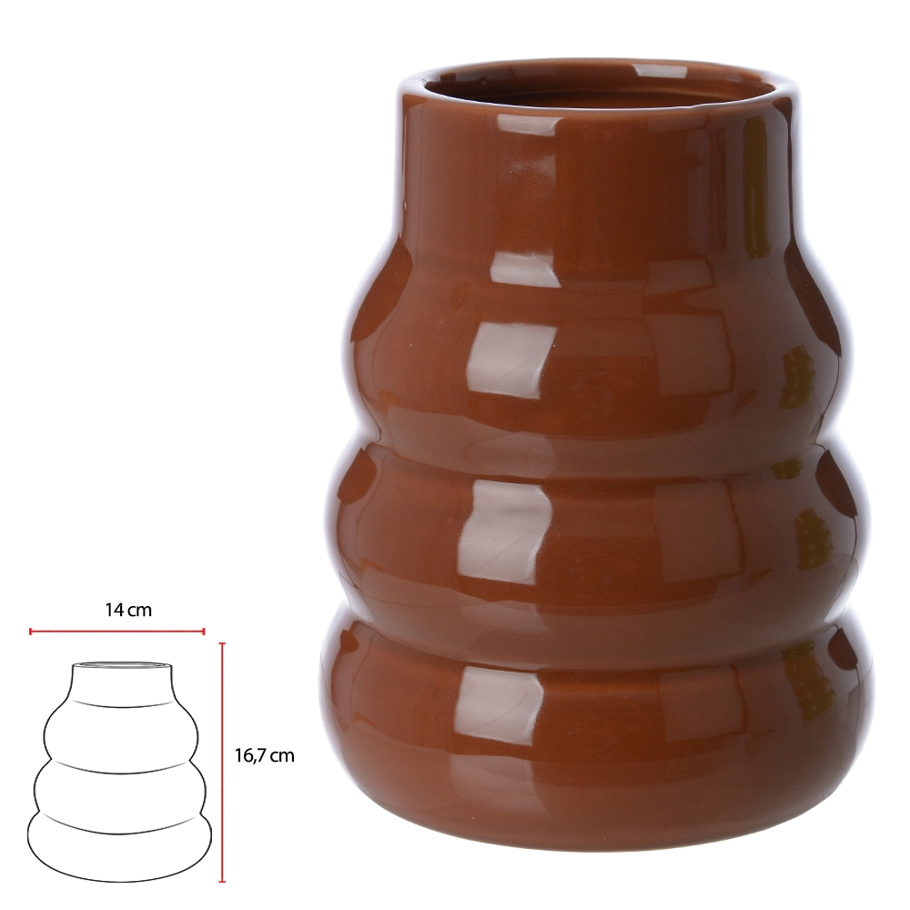 Vaso Ceramica Marrom 16.7cm 14d 75550001 Dea