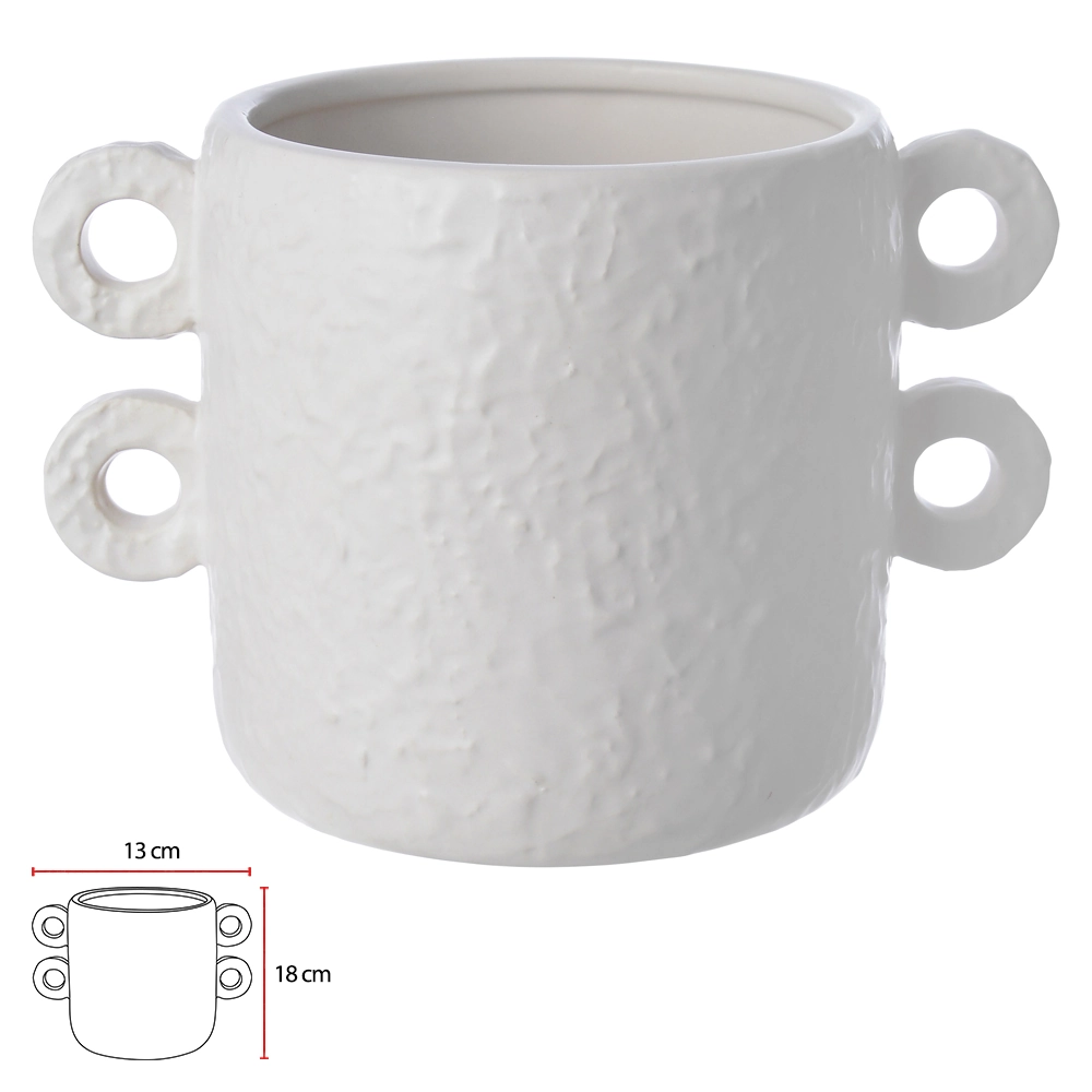 Vaso Ceramica Branco 18cm 75551001 Dea