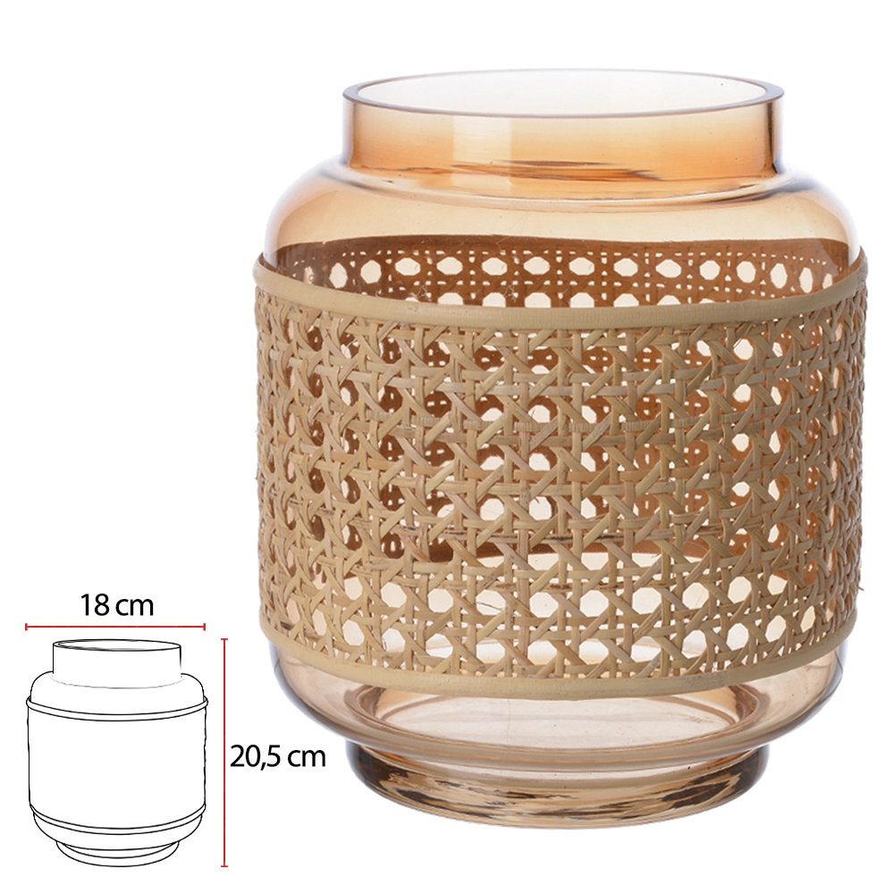 Vaso Vidro Ambar 20.5cm 75607001 Dea