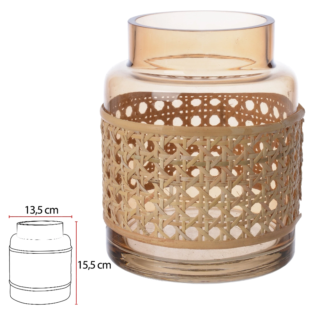 Vaso Vidro Ambar 15.5cm 75609001 Dea