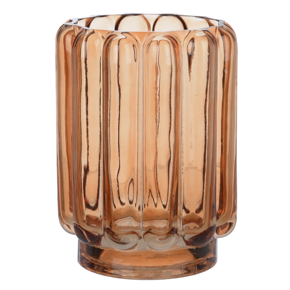 Porta Vela Vidro Laranja 15.5cm 75621003 Dea