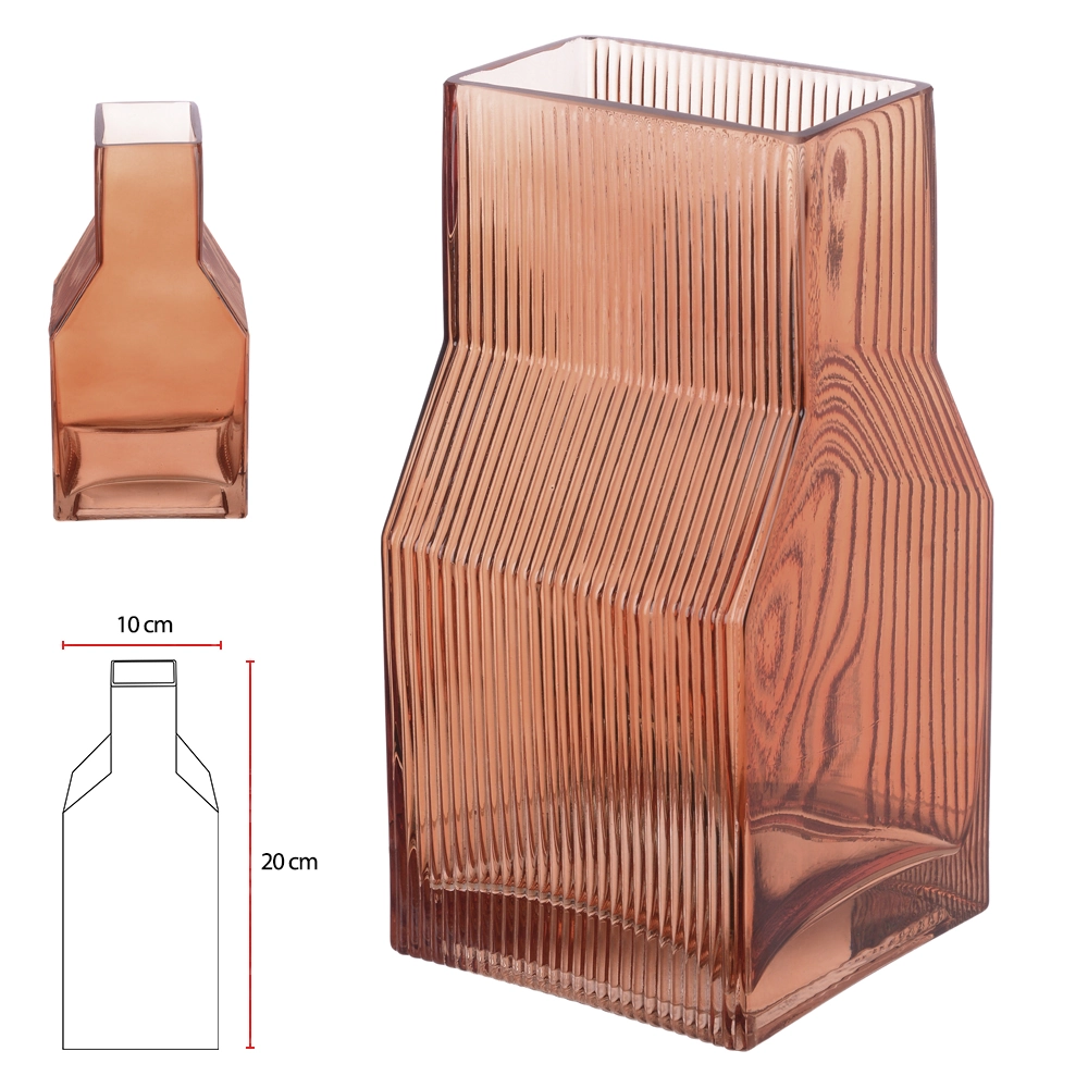 Vaso Vidro Laranja 20x10x10cm 75640003 Dea