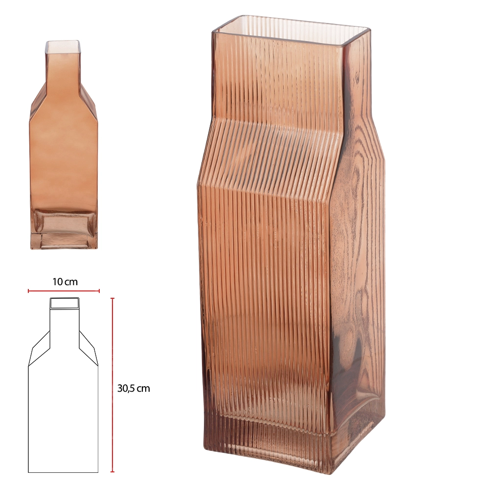 Vaso Vidro Laranja 30.5x10x10cm 75641002 Dea