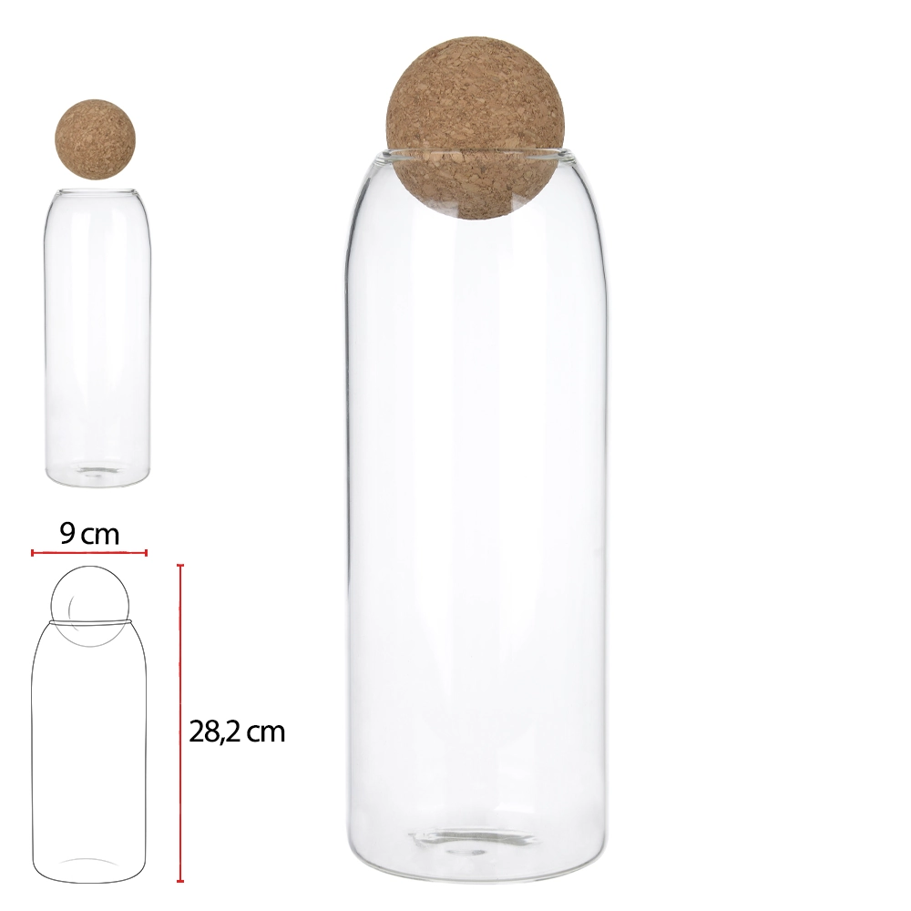 Pote Vidro Boro 1500ml Tp Bola Cortica Transparente 75679001 Dea