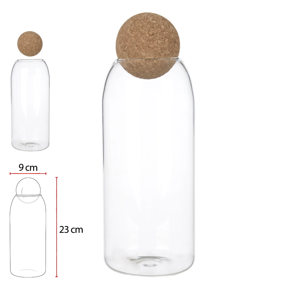 Pote Vidro Boro 1100ml Tp Bola Cortica Transparente 75680001 Dea