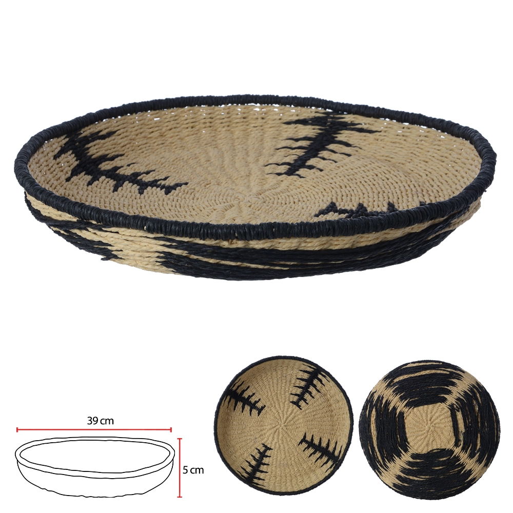 Cesta Fib.papel Bege Preto 5cm 39d 75742001 Dea