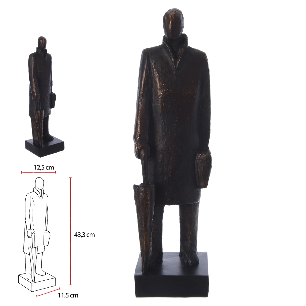 Escultura Poliresina Homem Marrom 43.3x11.5x12.5cm 75835001 Dea