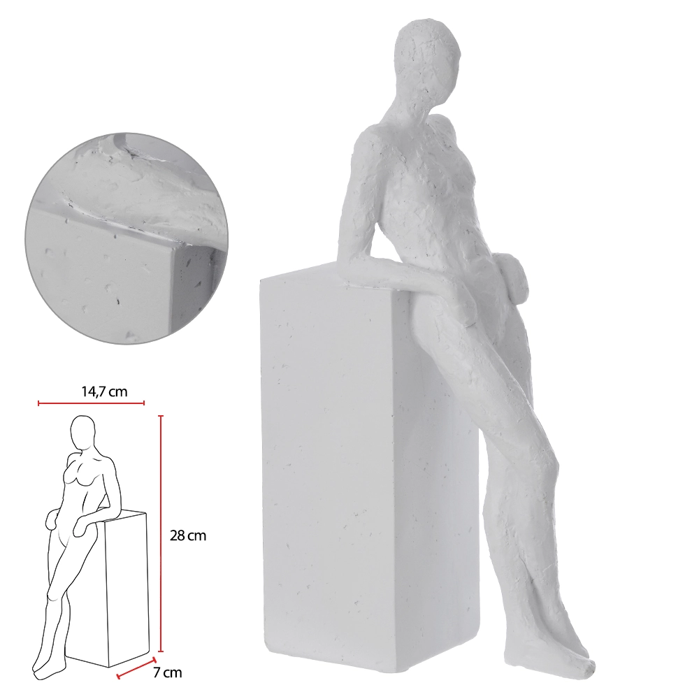 Escultura Poliresina Homem Branco 28x14.7x7cm 75841002 Dea