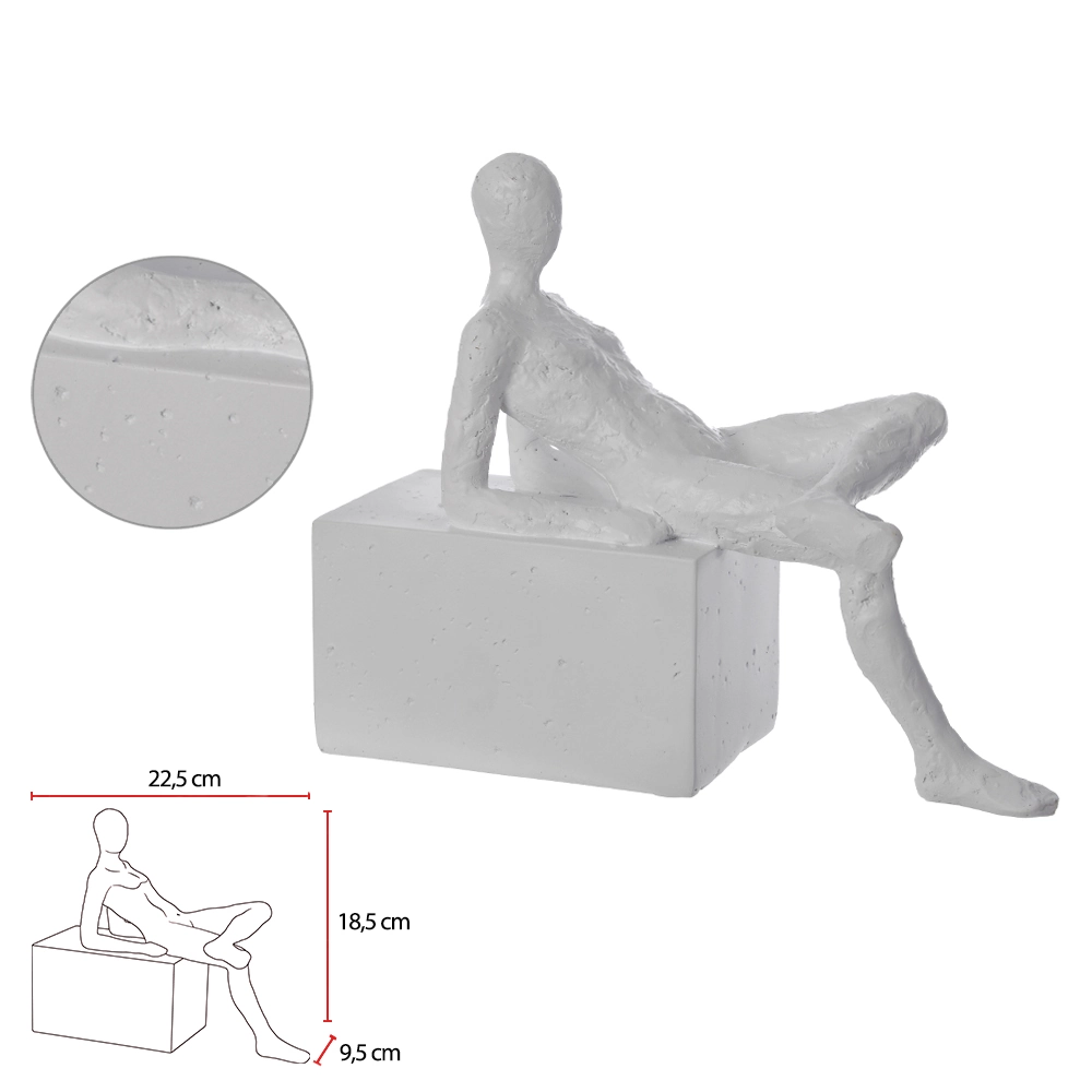 Escultura Poliresina Homem Branco 18.5x22.5x9.5cm 75855002 Dea