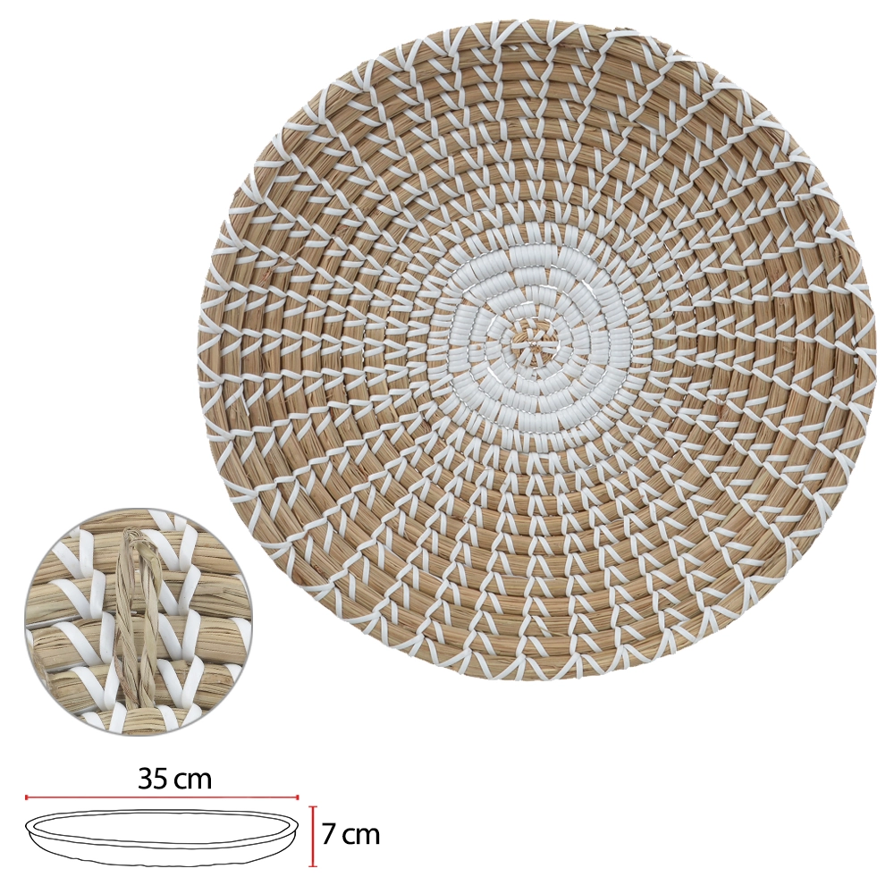 Cesta Seagrass Bege Branco 7cm 75903001 Dea