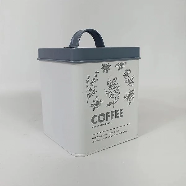 Pote Mant Aco 1690ml Coffee Floral Qd Tampa Branca Azul 75947001 Dea