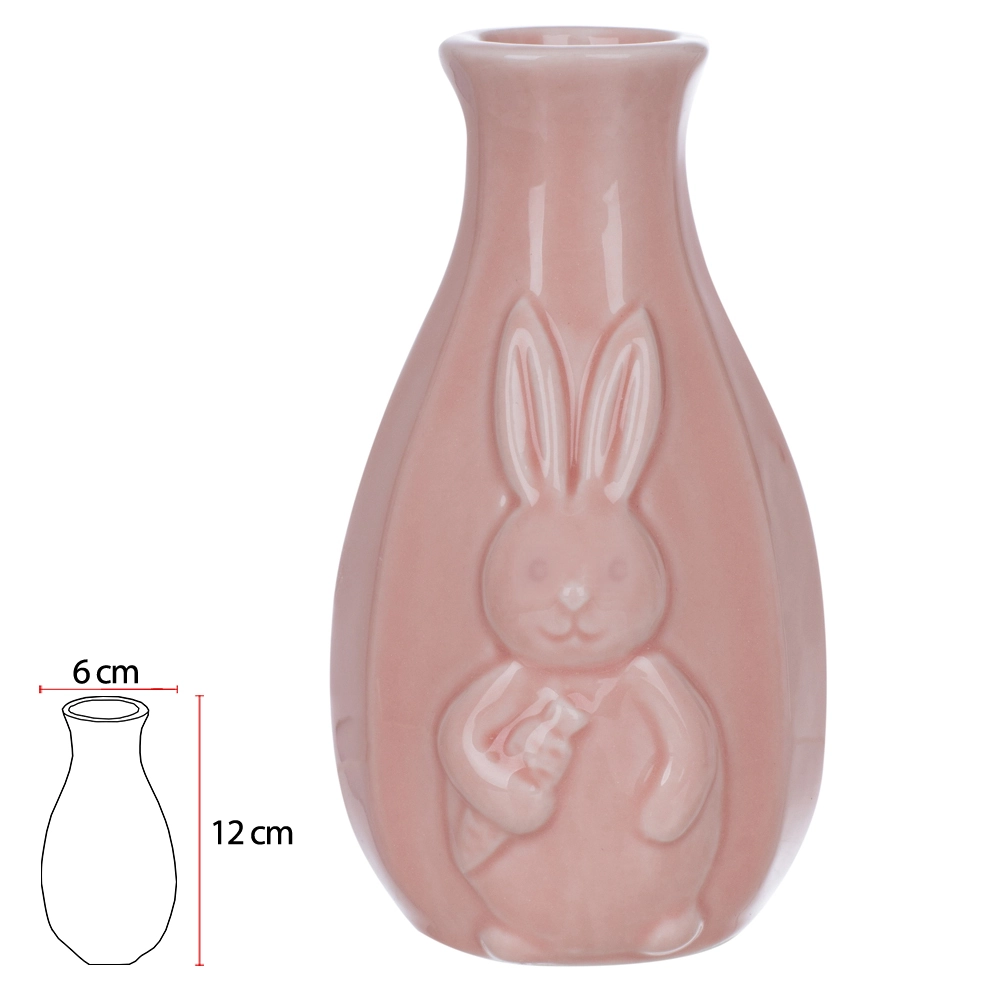 Vaso Ceramica Coelho 12x6x6cm Rs 75990002 Flor Arte
