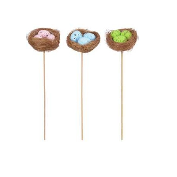 Pick Ninho Ovo 3 Und Colorido 35cm 76295001 Flor Arte