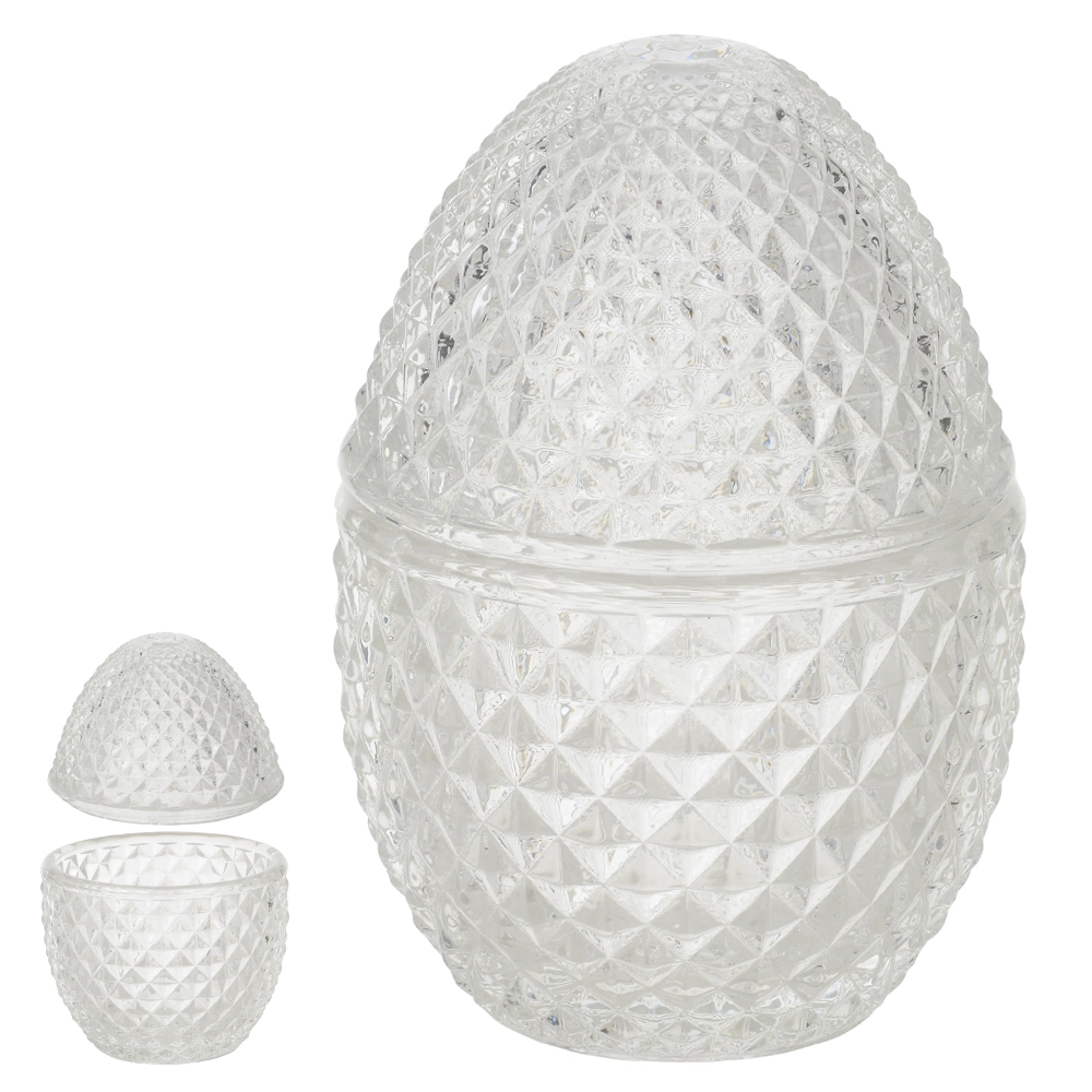 Ovo Decorativo Vidro Transparente 12x8cm 76315001 Dea