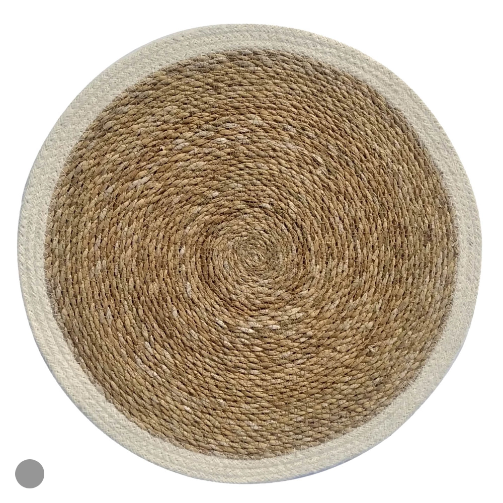 Lugar Americano Juta Borda Branca Bege Natural 76333001 Dea