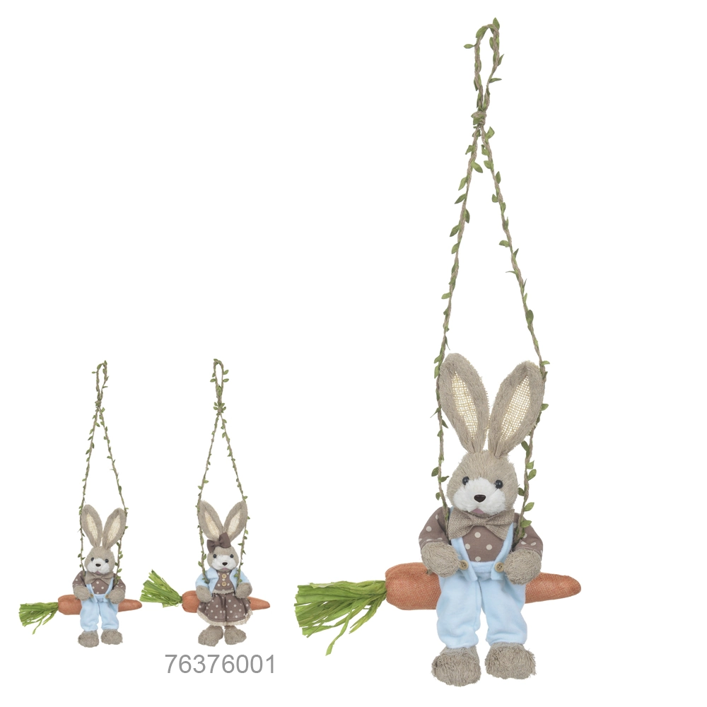 Boneco Pascoa Coelho Macho Sisal C/balanco