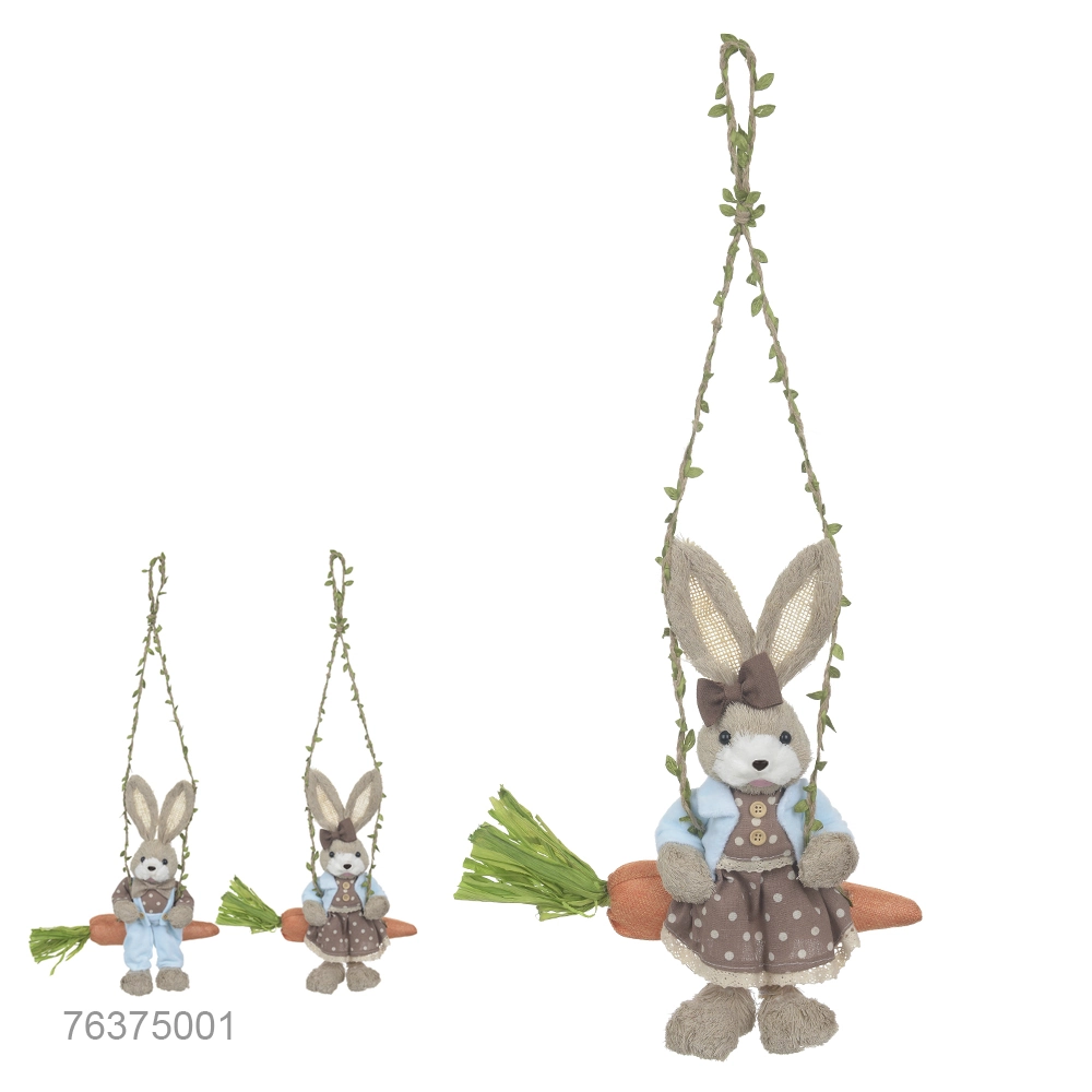 Boneco Pascoa Coelho Femea Sisal C/balanco