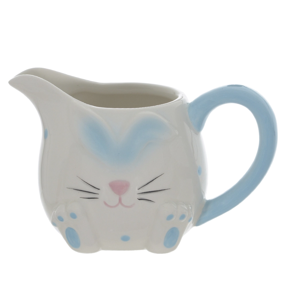 Vaso Coelho Pascoa Branco Azul 9.3x14.1x8.7cm 75821002 Dea