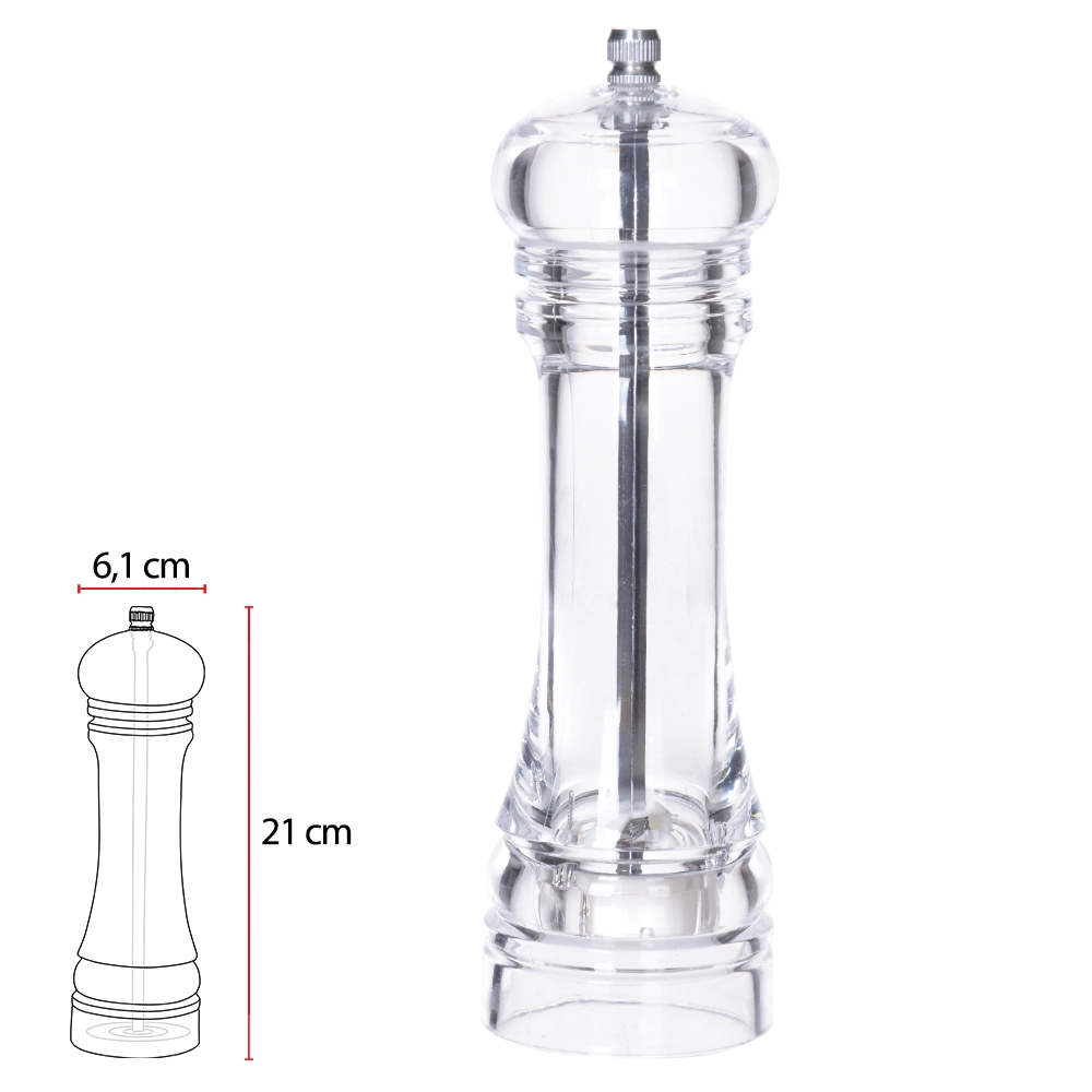 Moedor Pimenta Acrilico 21x6.1x6.1cm Maison Transp 76551001 Dea