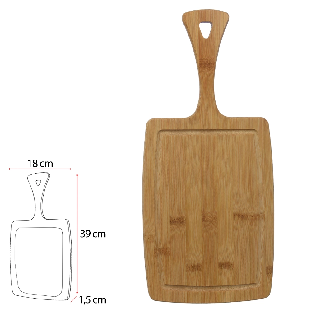 Tabua Corte Bambu 39x18x1,5cm Rt C/cabo Bege 76615001 Dea