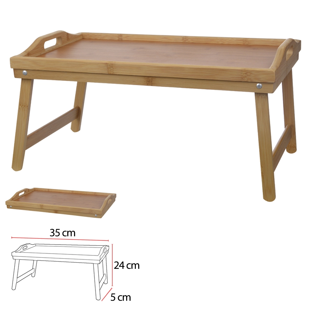 Bandeja Bambu Retangular Dobravel Bege 50x30x23cm 76657001 Dea
