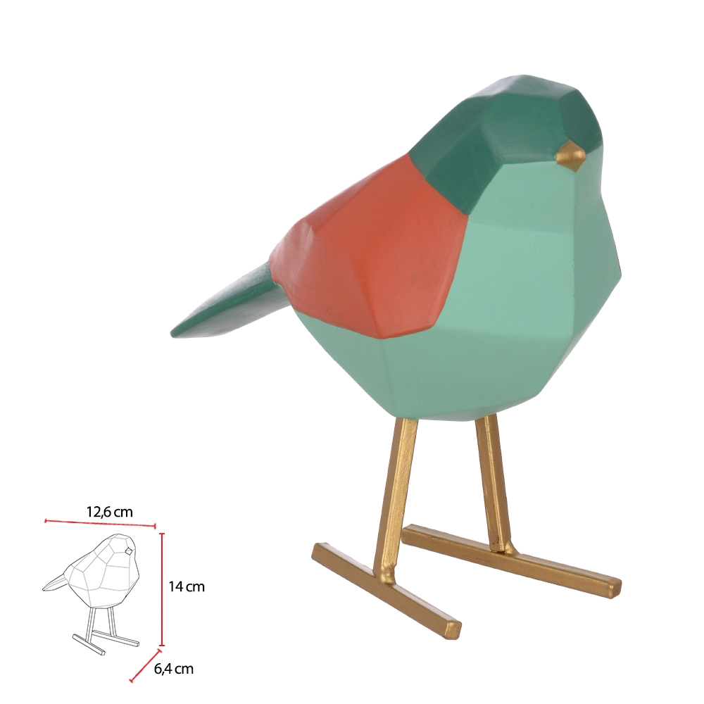 Escultura Poliresina Passaro Colorido 12.6x14x6.4cm 76698001 Dea
