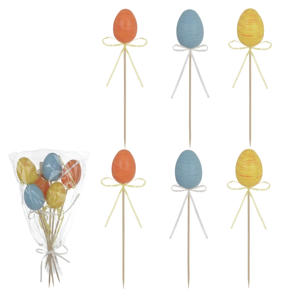 Pick Enfeite Ovo Colorido 6un 6cm 76765001 Dea